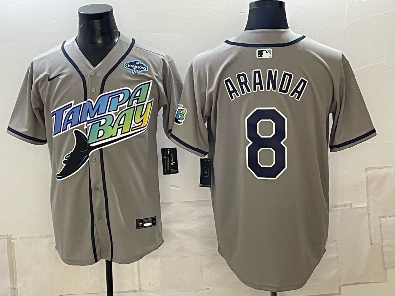 Men 2026 Tampa Bay Rays #8 Aranda grey Game Nike MLB Jersey 10120->san diego padres->MLB Jersey
